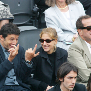 Patrick Bruel, Amanda Sthers, Robert Pirès - Finale hommes de Roland-Garros. Paris. 2002.