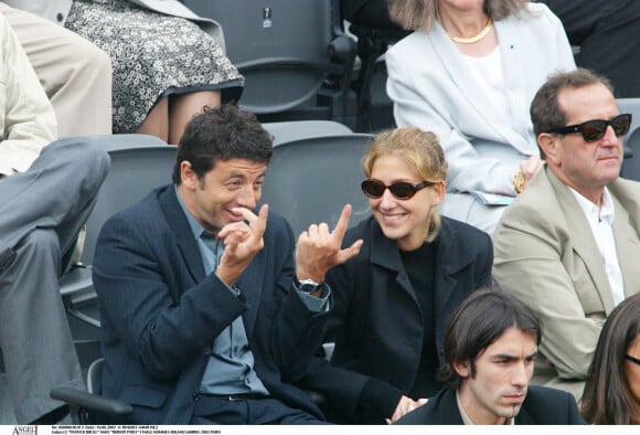 Patrick Bruel, Amanda Sthers, Robert Pirès - Finale hommes de Roland-Garros. Paris. 2002.