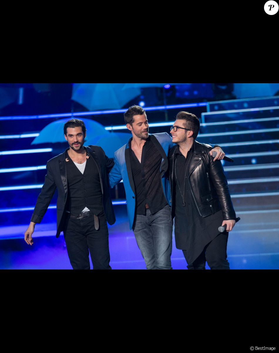 Exclusif - Florent Mothe, Emmanuel Moire et Olympe - Enregistrement de l'emission "Ce soir on chante les tubes 2013" diffusee le 3 janvier 2014 sur TF1 et presentee par Estelle Denis - No web - no blog Belgique et Suisse