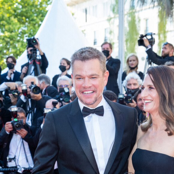 Matt Damon et Camille Cottin lors de la montée des marches du film " Stillwater " au 74ème Festival International du Film de Cannes. Le 8 juillet 2021 © Borde-Jacovides-Moreau / Bestimage