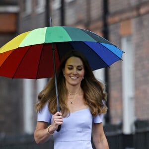 Catherine (Kate) Middleton, duchesse de Cambridge, arrive au palais de Kensington à Londres, Royaume Uni, le 18 juin 2021, pour une réception pour les parents d'utilisateurs d'un centre pour la petite enfance, le jour du lancement du Royal Foundation Centre for Early Childhood.