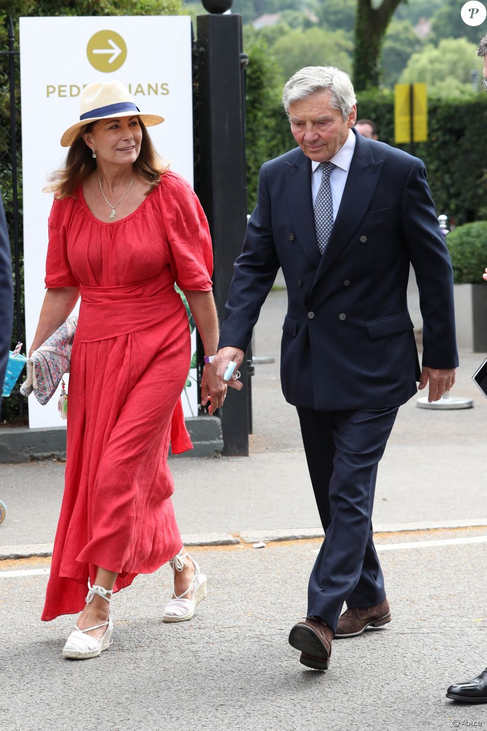 Michael et Carole Middleton au tournoi de Wimbledon à Londres, le 9