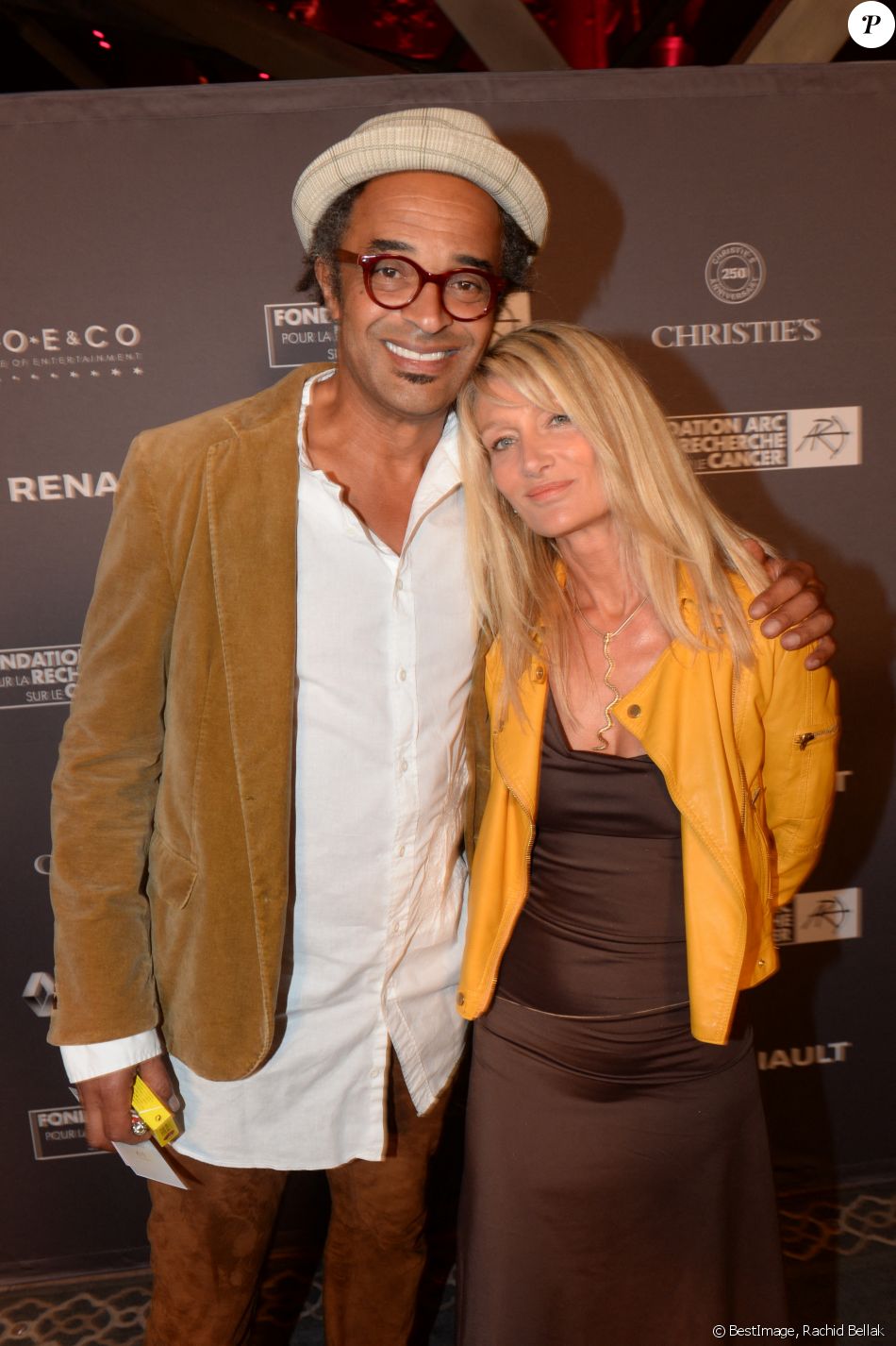 Exclusif - Yannick Noah et sa femme Isabelle Camus lors du dîner de la fondation ARC au restaurant de l'hôtel The Peninsula à Paris le 10 octobre 2016. © Rachid Bellak / Bestimage