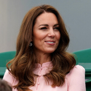 Kate Middleton a assisté, sans son mari le prince William, à la finale simple messieurs handicapés de Wimbledon, entre Joachim Gerard et Gordon Reid. Londres, le 11 juillet 2021.