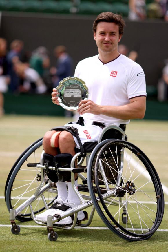 Gordon Reid s'est incliné en finale simple messieurs handicapés de Wimbledon face à Joachim Gerard. Londres, le 11 juillet 2021.