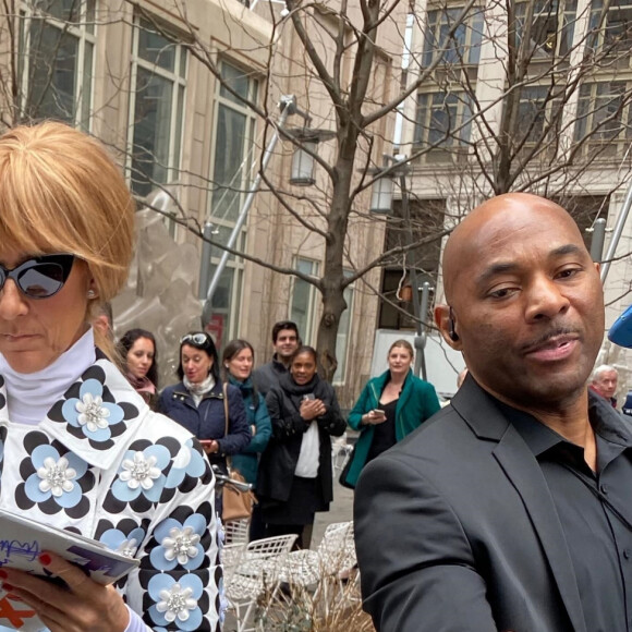 Celine Dion à la sortie de son hôtel à New York, le 3 mars 2020.