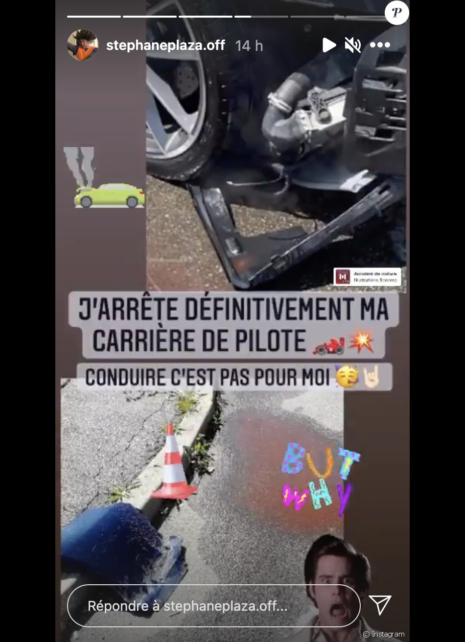 Stéphane Plaza victime d'un accident de voiture, en juillet 2021 sur Instagram.