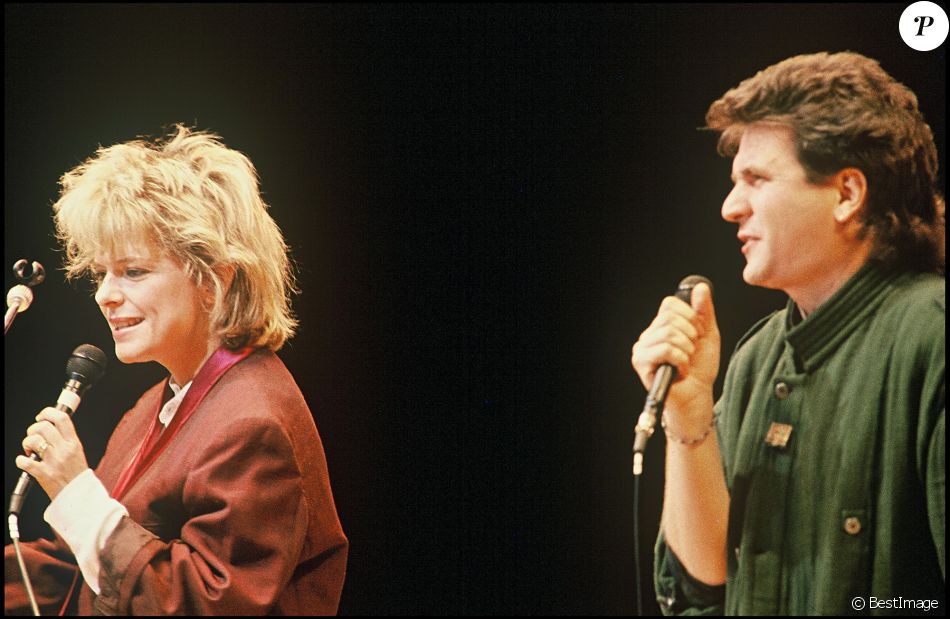 Archives- Daniel Balavoine avec France Gall, en 1985.