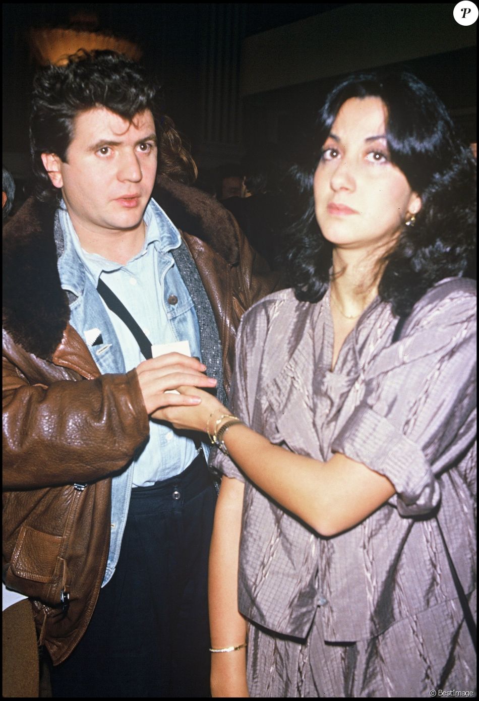 Archives - Daniel Balavoine et son épouse Corinne, le 19 décembre 1984.