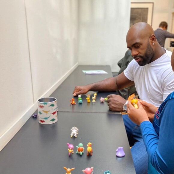 Teddy Riner et son fils Eden.