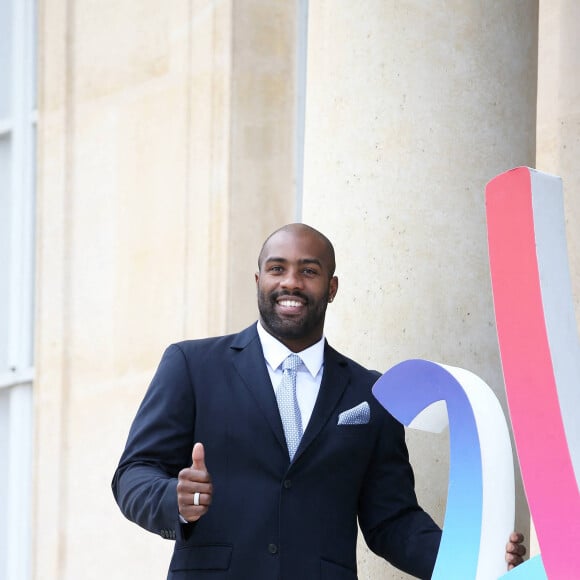 Teddy Riner - Le président de la République française a reçu les membres de la délégation française de Paris2024 ainsi que ses deux prédécesseurs au palais de l'Elysée à Paris, France, le 16 septembre 2017. © Dominique Jacovides/Bestimage 