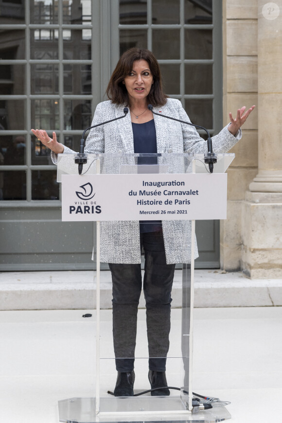 Anne Hidalgo - La maire de Paris et la ministre de la Culture ont inauguré le musée Carnavalet à Paris, après 5 années de rénovation. Le 26 mai 2021 © Pierre Perusseau / Bestimage