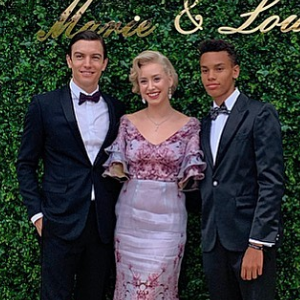 Jazmin Grace Grimaldi avec son petit ami Ian Mellencamp et son demi-frère Alexandre Coste, au mariage de son cousin Louis Ducruet. Les 26 et 27 juillet 2019.