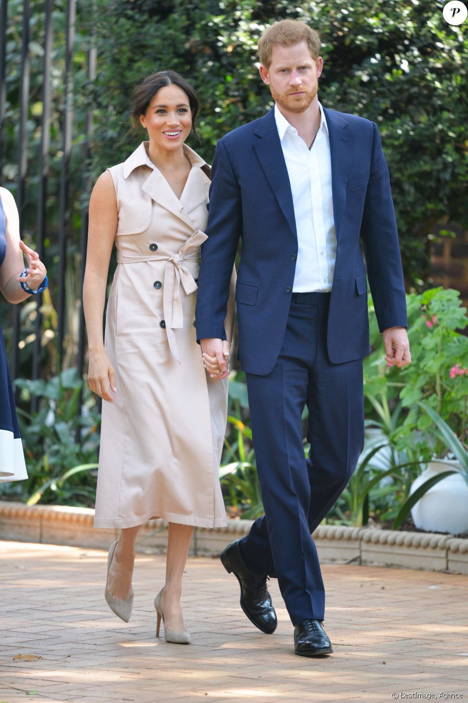 Le prince Harry, duc de Sussex, et Meghan Markle, duchesse de Sussex, se rendent à la réception des industries créatives et des entreprises à Johannesburg, le 2 octobre 2019. Sur place, le couple princier rencontre des représentants des milieux d'affaires britanniques et sud-africains dont des jeunes entrepreneurs locaux.