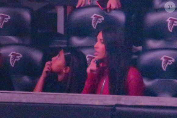 Kim Kardashian avec sa fille North sont allés soutenir Kanye West sur le tournage de son prochain album Donda à Atlanta, le 22 juillet 2021.