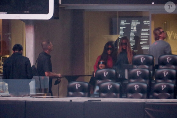 Kim Kardashian avec sa fille North et sa soeur Khloe Kardashian sont allés soutenir Kanye West sur le tournage de son prochain album Donda à Atlanta, le 22 juillet 2021.