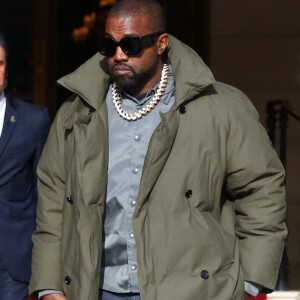 Exclusif - Kanye West à la sortie de son hôtel à Paris, le 3 mars 2020.