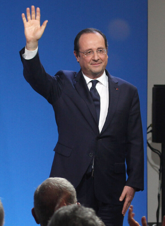 Le president Francois Hollande presente ses voeux aux Corréziens a Tulle. Le 18 janvier 2014.