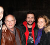 Jean-François Stevenin avec sa femme Claire et ses fils Pierre et Robinson Stevenin - Générale de la pièce de théâtre "Jupe Obligatoire" au théâtre du Gymnase à Paris le 10 février 2014.