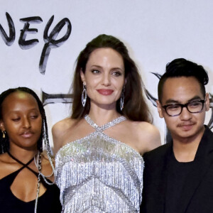 Zahara Jolie-Pitt, Angelina Jolie et Maddox Jolie-Pitt à la première du film "Maléfique : Le Pouvoir du mal" au Roppongi Hills Arena à Tokyo, Japon, le 3 octobre 2019. © Future-Image/Zuma Press/Bestimage