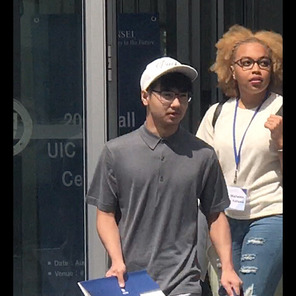 Exclusif - Maddox Jolie-Pitt a assisté à son premier cours de biochimie à l'Université Yonsei de Séoul en Corée du Sud, le 26 août 2019.