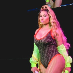 Nicki Minaj en concert lors de sa tournée Nicki World Tour au Birmingham Arena à Birmingham, Royaume Uni, le 14 mars 2019.