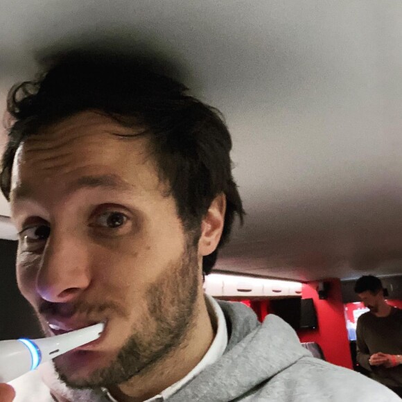 Vianney à bord du tourbus.