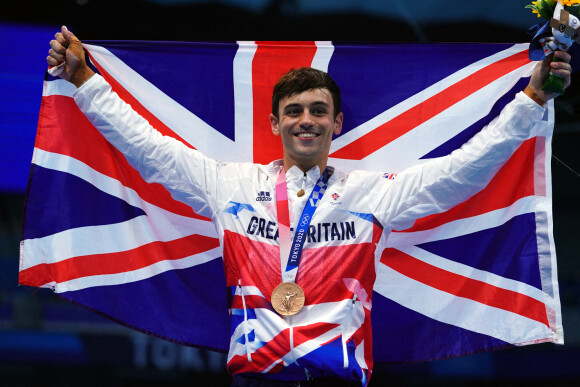 Tom Daley médaillé de bronze au Tokyo Aquatics Centre, le 7 août 2021.