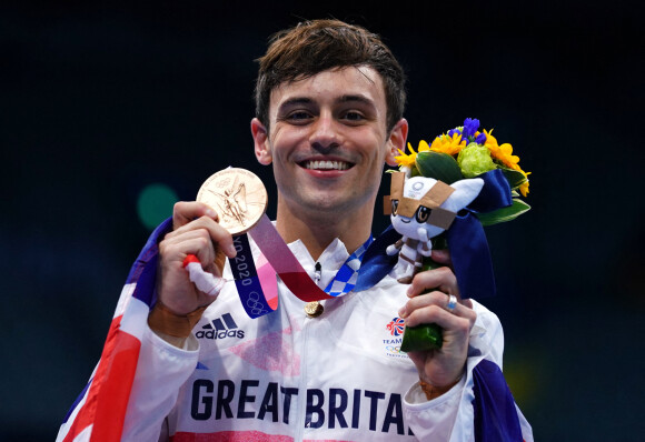 Tom Daley médaillé de bronze au Tokyo Aquatics Centre, le 7 août 2021.