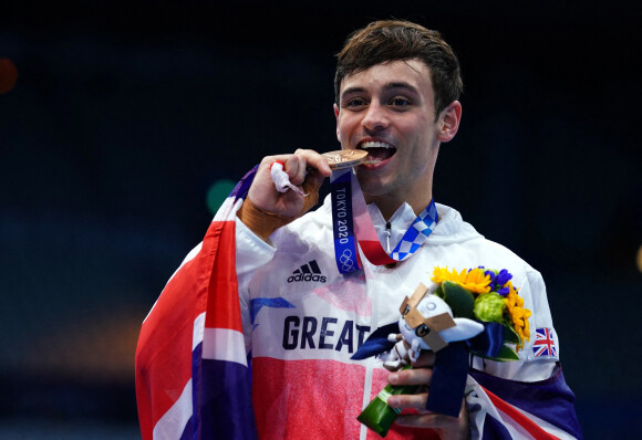 Tom Daley médaillé de bronze au Tokyo Aquatics Centre, le 7 août 2021.