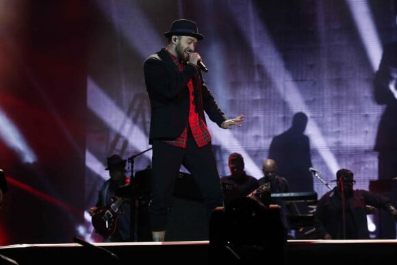 Justin Timberlake en concert au Festival de musique 'Rock in Rio' à Rio de Janeiro, le 17 septembre 2017.