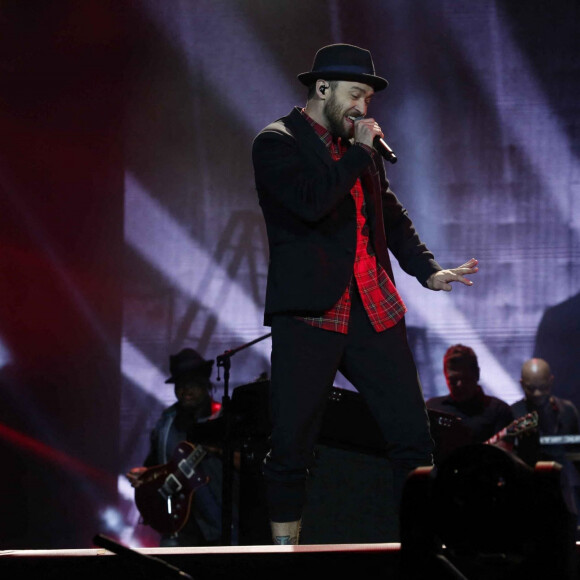 Justin Timberlake en concert au Festival de musique 'Rock in Rio' à Rio de Janeiro, le 17 septembre 2017.