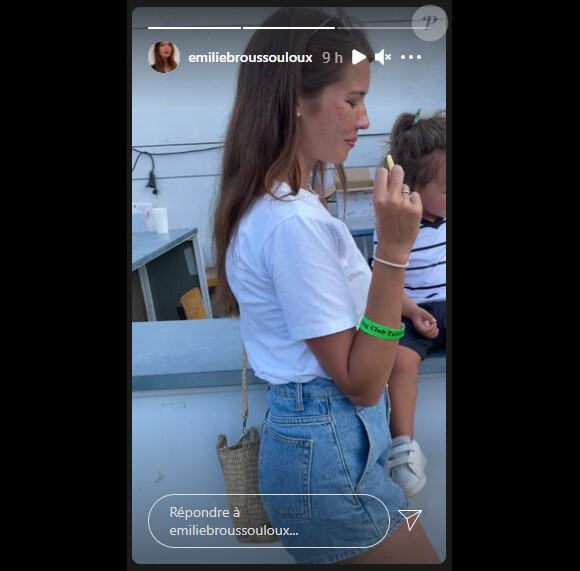 Emilie Broussouloux en famille au stade de Tulle. Instagram. Le 13 août 2021.