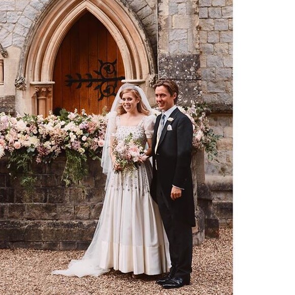 Mariage de la princesse Beatrice et Edoardo Mapelli Mozzi à Windsor, le 17 juillet 2020.