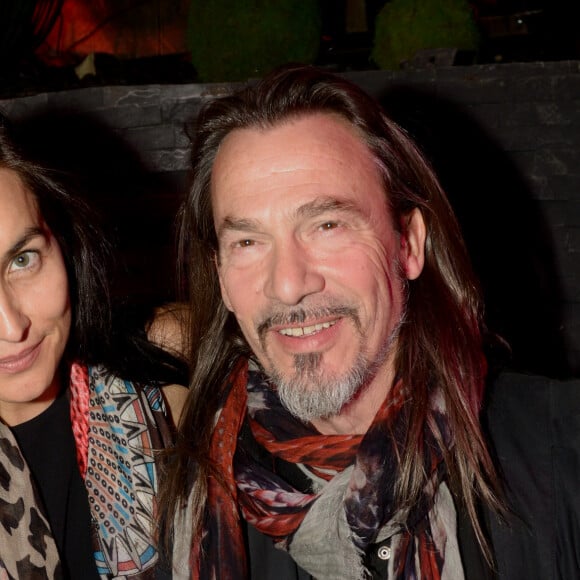Florent Pagny et sa femme Azucena à l'inauguration de la discothèque L'Arc à Paris le 2 octobre 2014.
