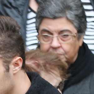 Julien Lepers et son fils Guillaume Lepers - Obsèques de Raymond Lepers, le père de l'animateur en la cathédrale d'Antibes, le 15 décembre 2014