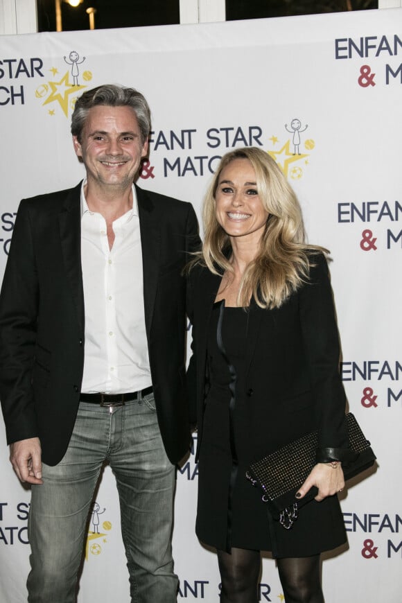 Cécile de Ménibus et son compagnon Thierry - Dîner de gala de l'association "Enfant Star & Match" à l'hôtel Carlton à Cannes. Le 30 janvier 2016  