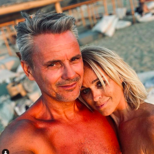 Cécile de Ménibus et son compagnon de longue date Thierry Tourault en vacances en Grèce. 2021.