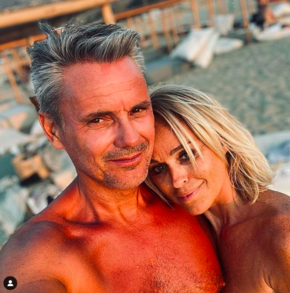Cécile de Ménibus et son compagnon de longue date Thierry Tourault en vacances en Grèce. 2021.
