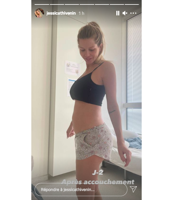 Jessica Thivenin dévoile une photo de son corps qui a fondu, deux jours après l'accouchement de da fille. Août 2021.