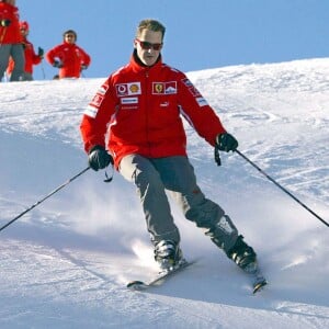 Michael Schumacher fait du ski à Madonna di Campiglio, le 11 janvier 2005