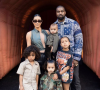 Kim Kardashian, Kanye West et leurs quatre enfants North, Saint, Chicago et Psalm. Février 2020.