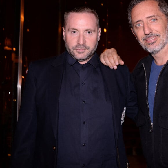 Exclusif - Emmanuel Sauvage, co fondateur de Evok, Gad Elmaleh lors de la soirée Back to Brach sur la terrasse du Brach Paris le 2 septembre 2021. © Rachid Bellak / Bestimage