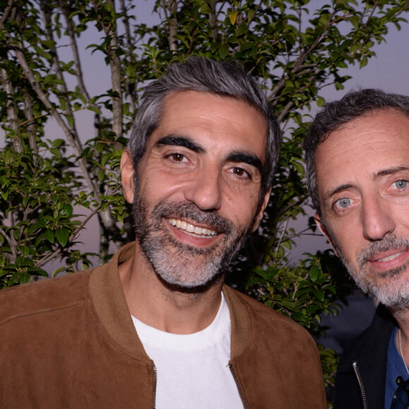 Exclusif - Ary Abittan, Gad Elmaleh lors de la soirée Back to Brach sur la terrasse du Brach Paris le 2 septembre 2021. © Rachid Bellak / Bestimage