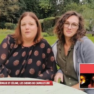 Les soeurs de Camille Lou lui rendent hommage dans l'émission "Les enfants de la télé", sur France 2. Le 5 septembre 2021.