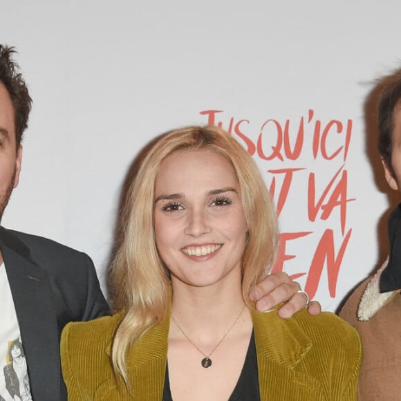 Loïc Legendre, Camille Lou et Hugo Becker - Avant-première de comédie dramatique "Jusqu'ici tout va bien" au cinéma Gaumont-Opéra à Paris. Le 26 février 2019. © Coadic Guirec/Bestimage