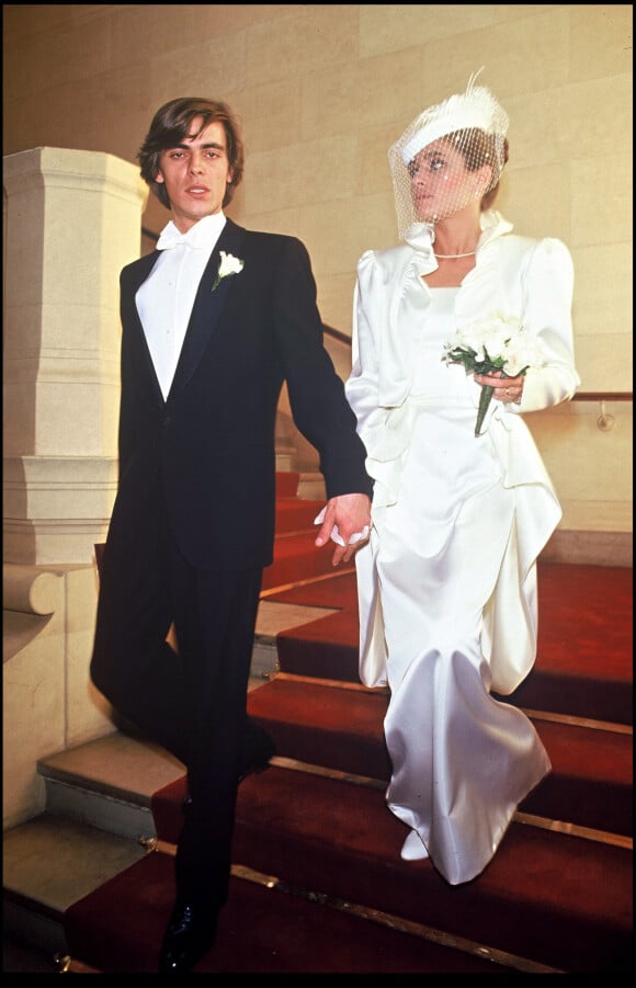 Patricia Belmondo et son mari lors de leur mariage, en 1986