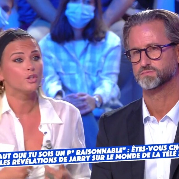 Kelly Vedovelli et Nicolas Pernikoff sur le plateau de TPMP, le 6 septembre 2021.