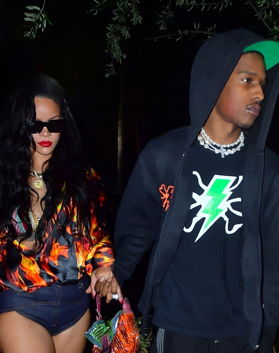 Exclusif - Rihanna et son compagnon ASAP Rocky, main dans la main, vont dîner à Miami