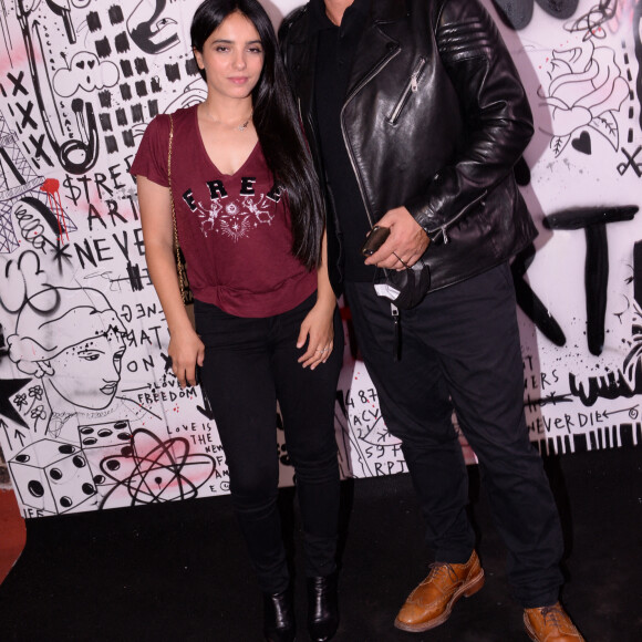 Exclusif - Hafsia Herzi et Ludovic Manzon assistent à la soirée de présentation de la nouvelle plateforme de marque "Génération IKKS" et de la première capsule iconique "La Leather Story" sur les toits de la capitale, rue d'Abbeville, à Paris. Le 8 septembre 2021 © Rachid Bellak / Bestimage